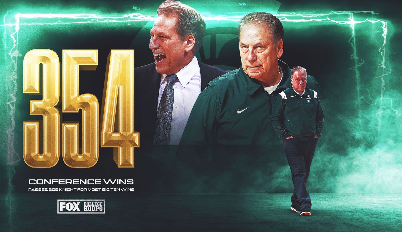 Michigan State’s Tom Izzo breaks Bob Knight’s Big Ten wins record